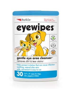 10% OFF: Petkin Tear Stain Eye Wipes For Cats & Dogs 30cts