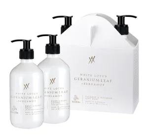 Alchemy Body Wash and Body Lotion Gift Set White Lotus with Geranium Leaf and Bergamot