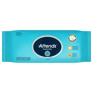 Attends Washcloths Wipe, 8.7" x 12.5" Scented - Pack of 48