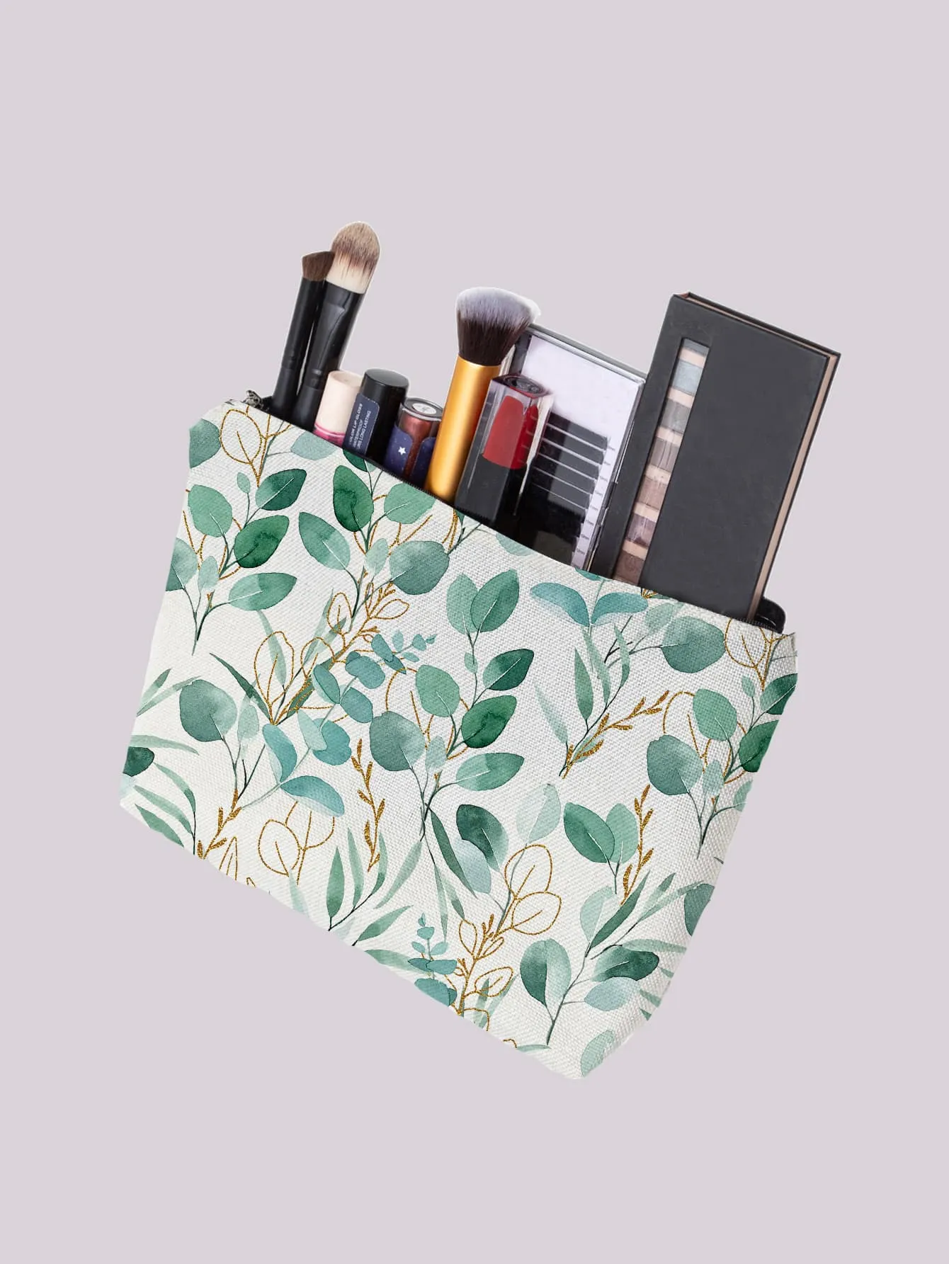 Greenery Pattern Makeup Bag Cosmetic Organizer Toiletries Bag Makeup Organizer