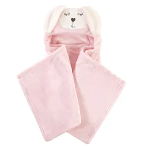 Hudson Baby Hooded Animal Face Plush Blanket, Modern Bunny