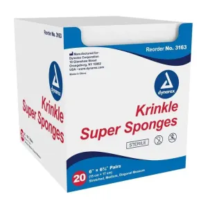 Krinkle Super Sponges, Sterile 6" x 6.75", 20 packs of 2 per box