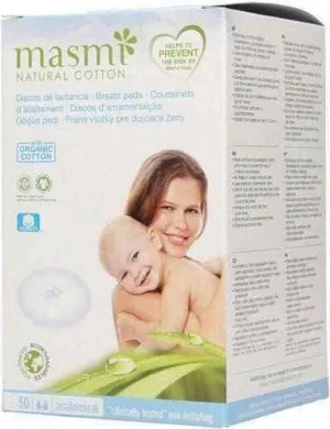 Masmi Breast pads 100% organic cotton x 30 pieces