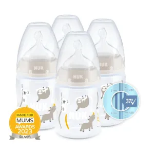 NUK First Choice  Temperature Control Silicone Bottles 150ml (x4) 0-6m