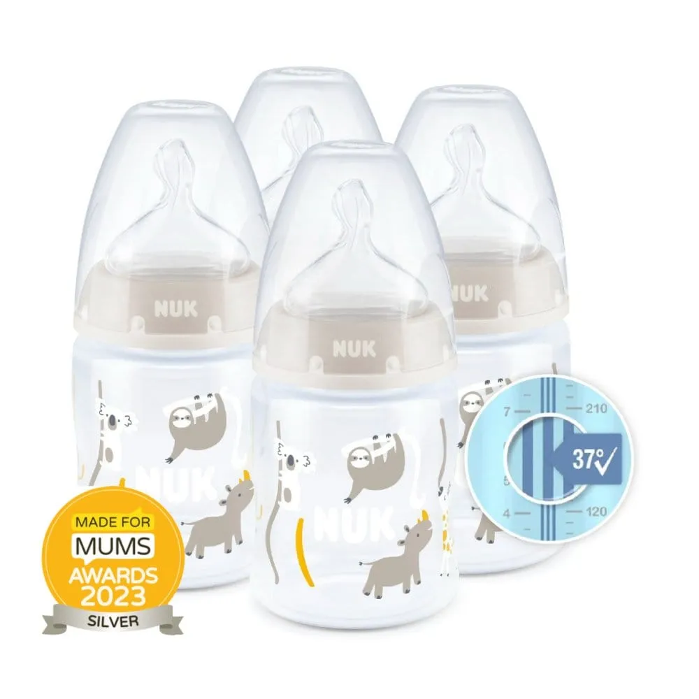 NUK First Choice  Temperature Control Silicone Bottles 150ml (x4) 0-6m