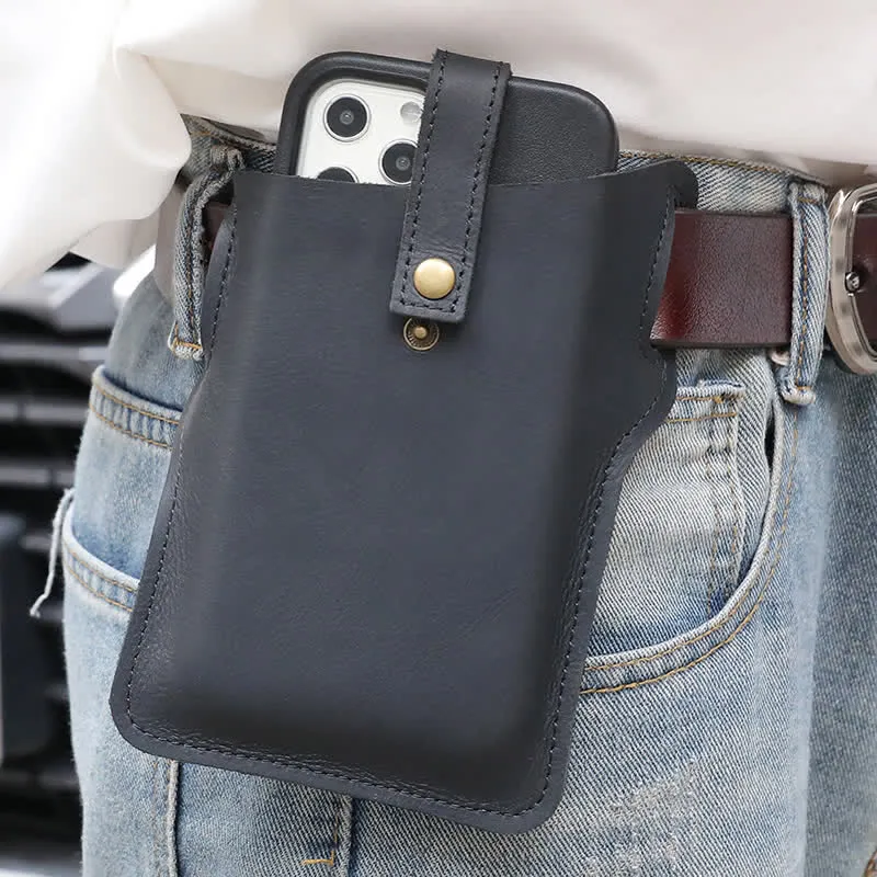 Retro Cell Phone Convenient Carry Leather Belt Bag