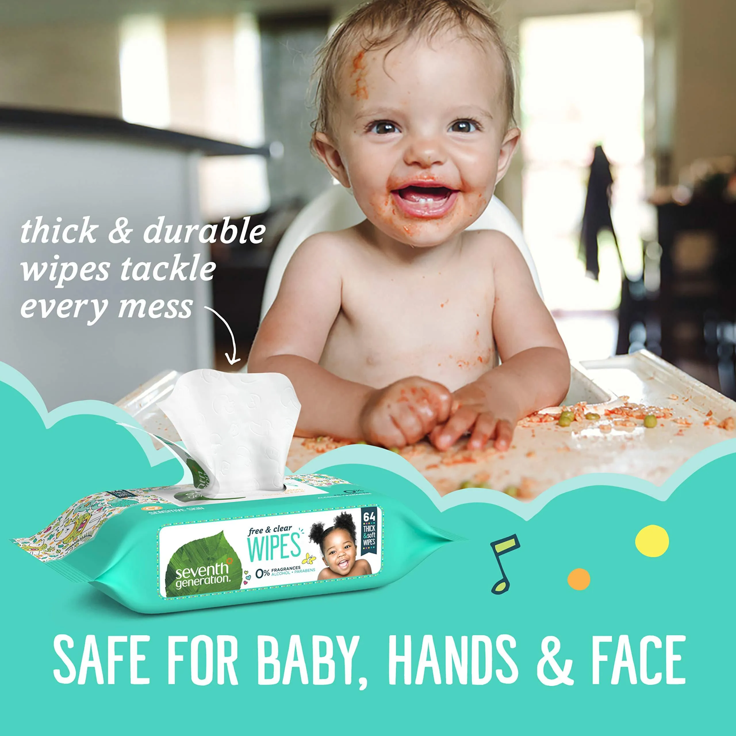 Seventh Generation Free and Clear Baby Wipes Widget (Bundle of 9)