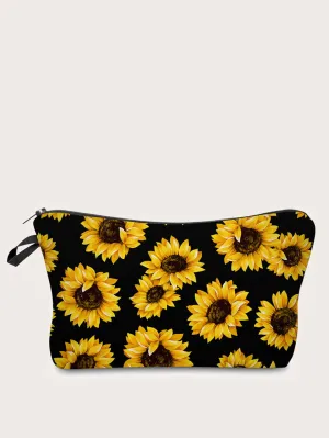 Sunflower Bloom Makeup Bag Cosmetic Organizer Toiletries Bag Makeup Organizer