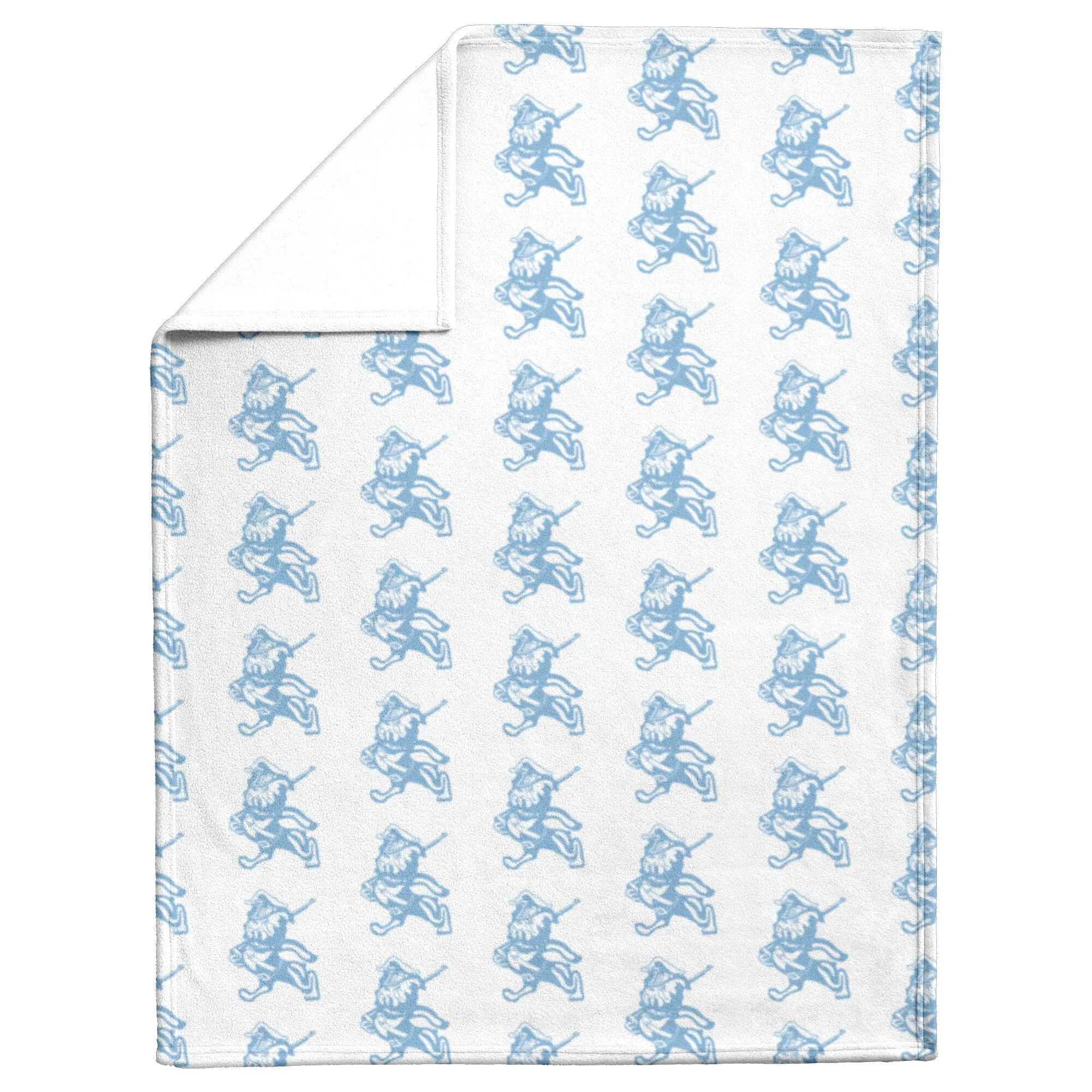 The Citadel, Vintage Marching Bulldog logo, Blue & White Baby Blanket