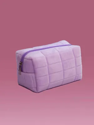 Violet Soft Plush Minimalist Makeup Bag Cosmetic Organizer Toiletries Bag Makeup